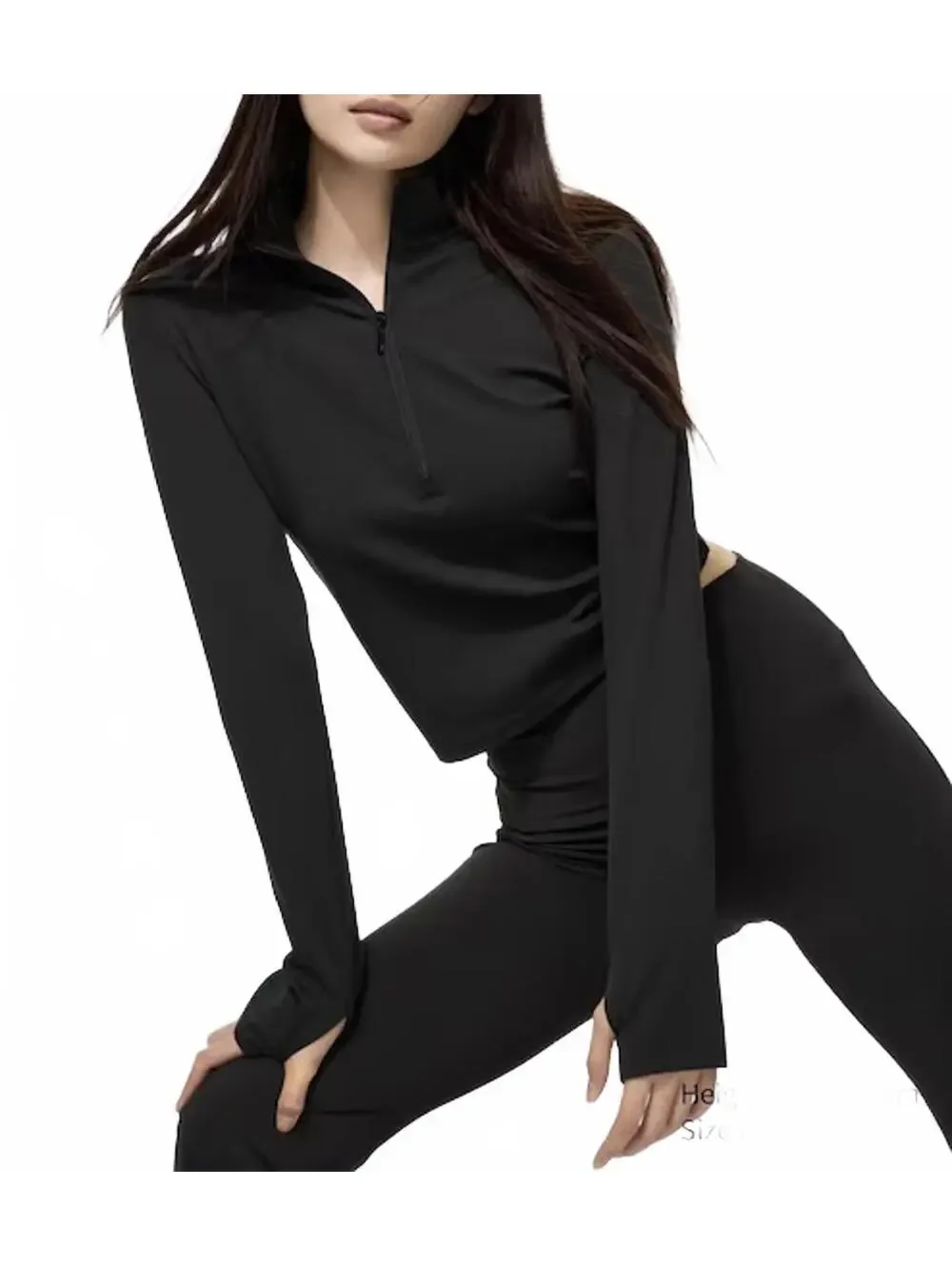 Uniqlo AIRism Soft Half-Zip T-Shirt NWT Black XXS